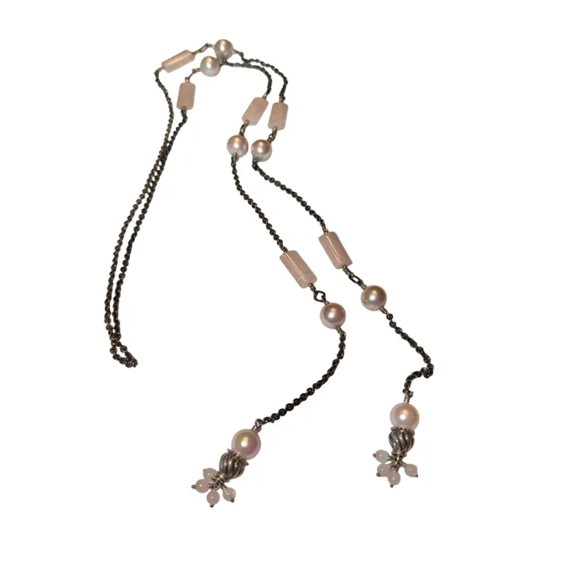 Rose Quartz Scarf Chain