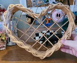 Vintage Wicker Heart Shaped Willow Branch Wreath