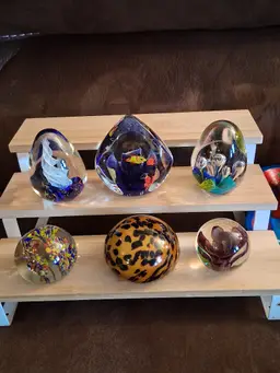 Lot of 6 Art Glass Paperweights