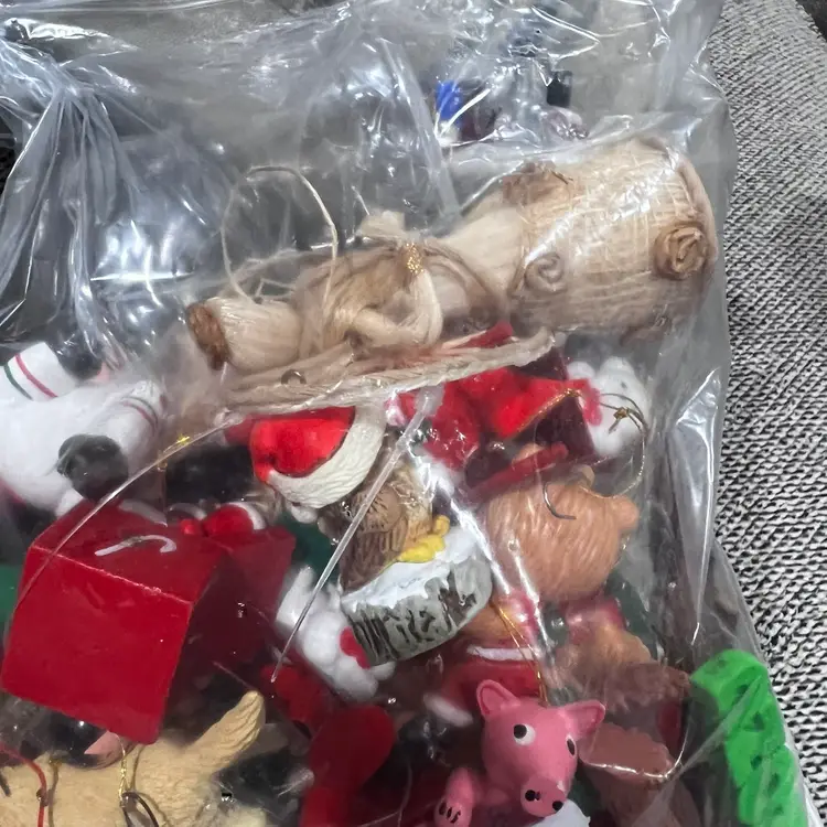 005 Extra Large Bag Of Mixed Lot Christmas Ornaments Mostly Vintage