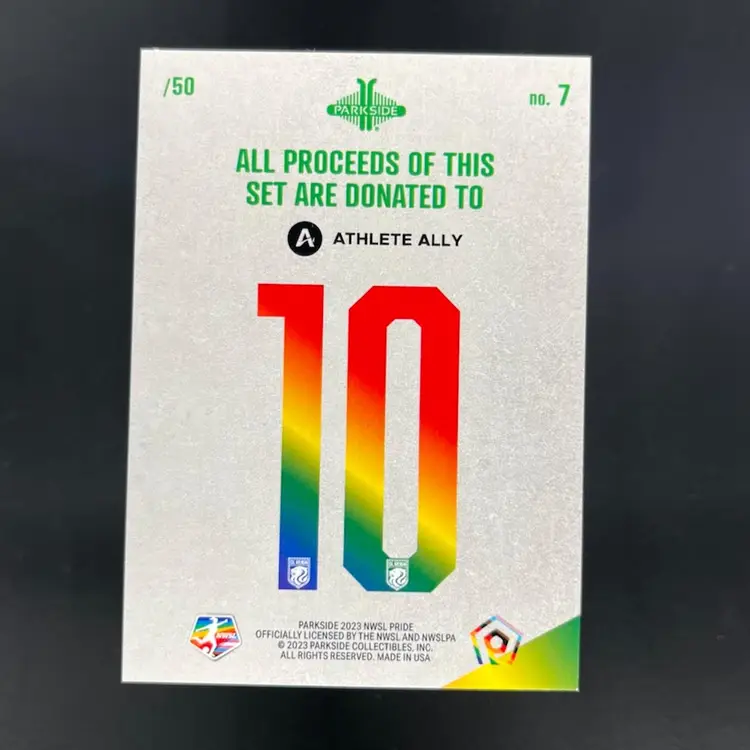 Jess Fishlock 2023 Parkside Pride NWSL Foil /50 Soccer Card