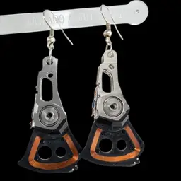 Reinvented Computer Part Earrings. Recycled e-Waste Hard Drive. Quirky, One-of-a-Kind. Handmade by Me 🫶