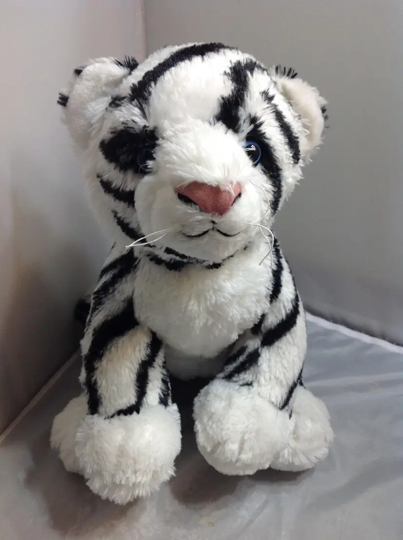 Build A Bear White Siberian Tiger Retired Plush Stuffed Animal BABW, 17”