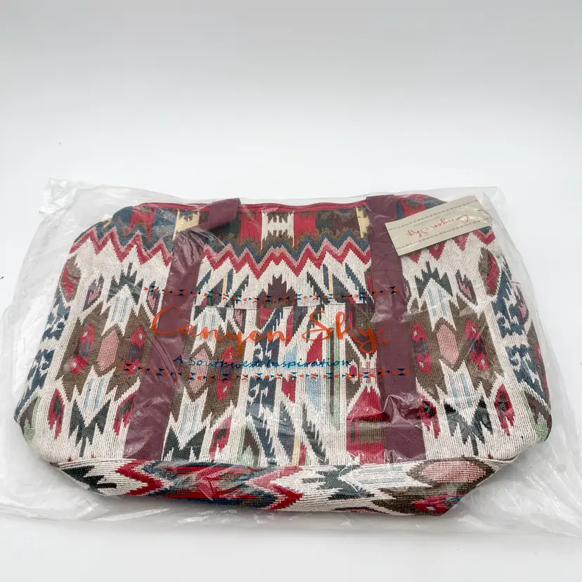 Canyon Sky Jacquard Southwest Weekender Bag NWT 18" x 13" B25