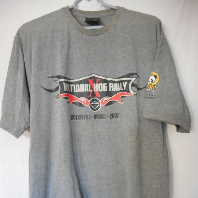 2007 Harley Davidson HOG Brazil Graphic Tee T-Shirt Double side Biker Motorcycle