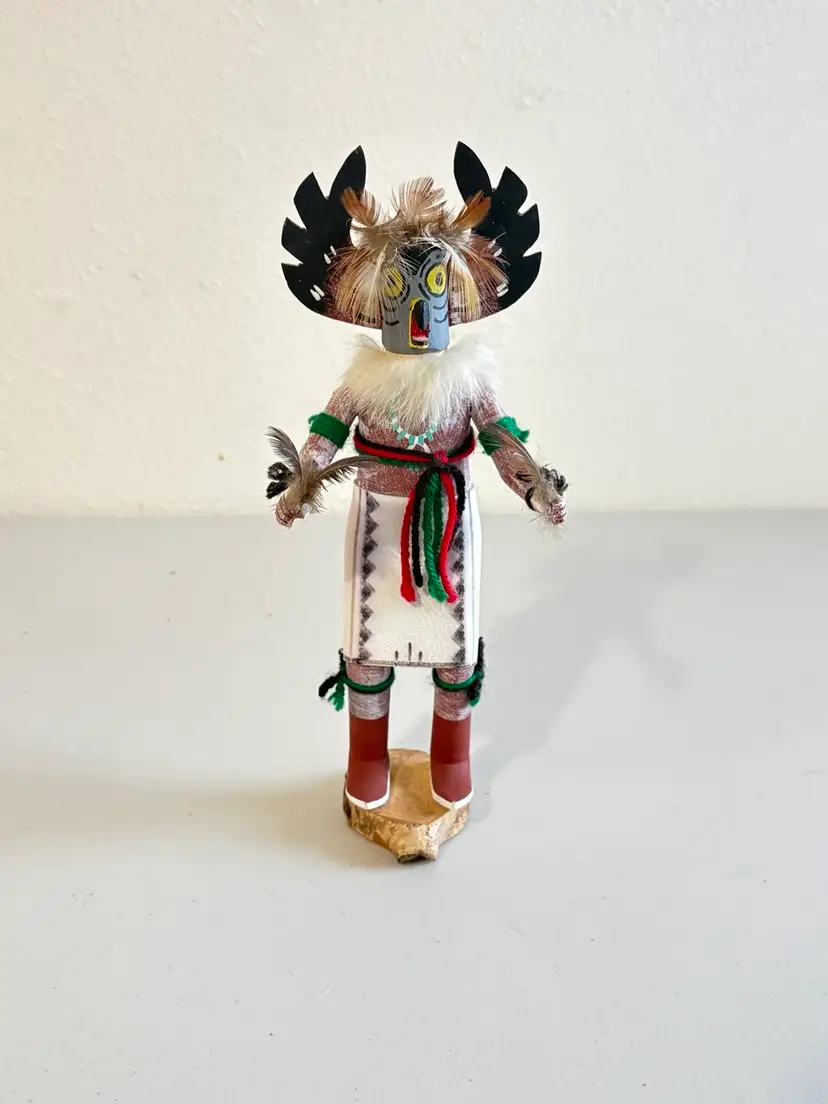 050. Vtg Hopi Kachina Doll 'Owl' Signed