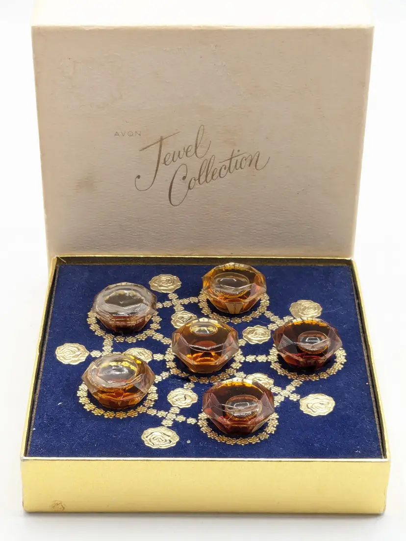 Vintage Avon Jewel Perfume Collection Set of 6 with Box 1964