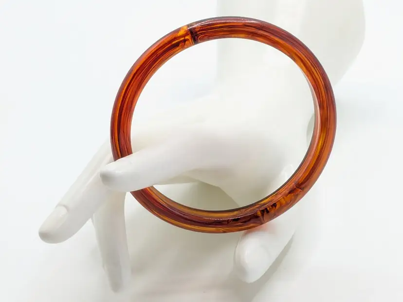 Vintage Amber Color Acrylic Bangle Bracelet