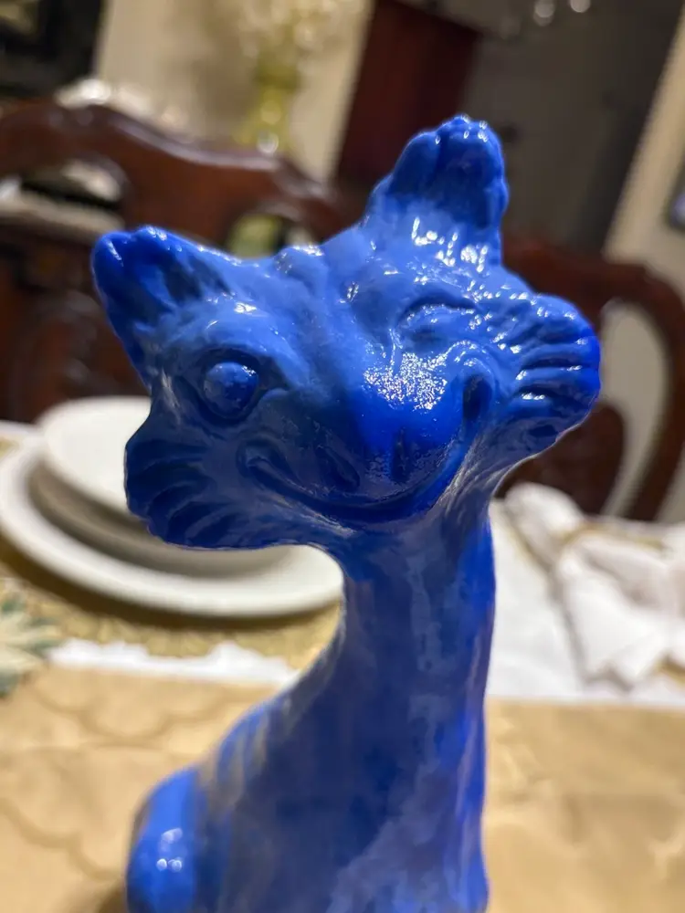 Fenton Glass #5177-P2 Periwinkle Blue Alley Cat