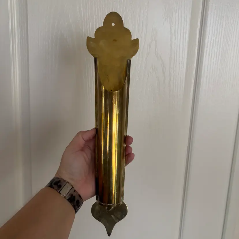 🐇Vintage Solid Brass Hanging Match Stick Holder