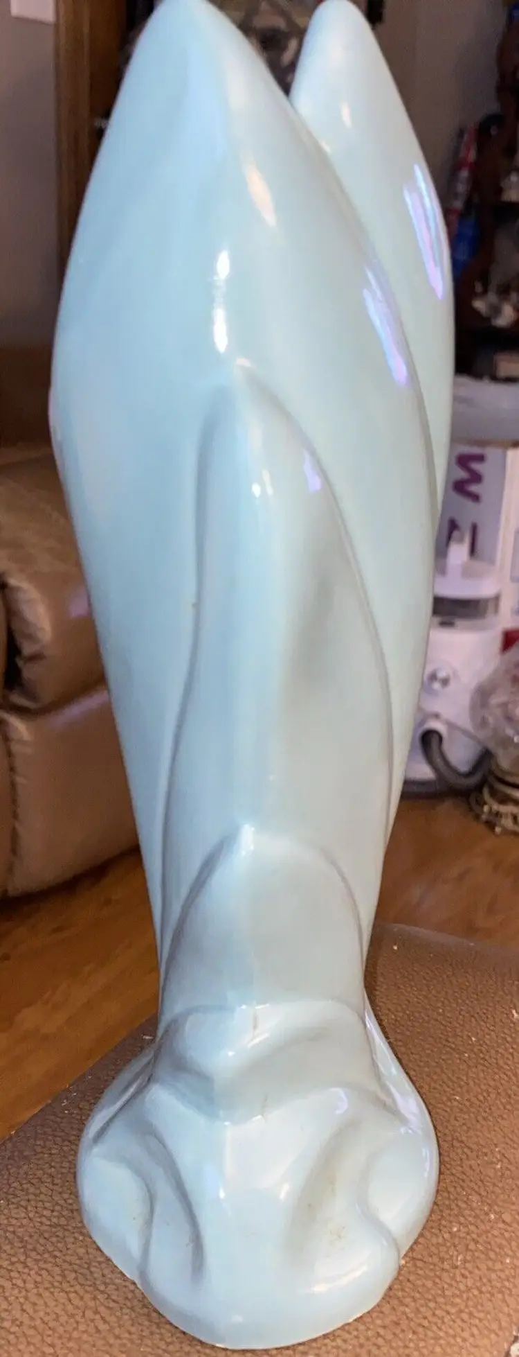 Vohann of California MCM Art Style  Ceramic Vase 9 3/4” High Vintage