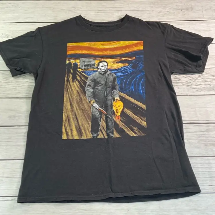 Halloween Michael Myers Adult Mens Medium Black T Shirt Horror Movie Tee-shirt