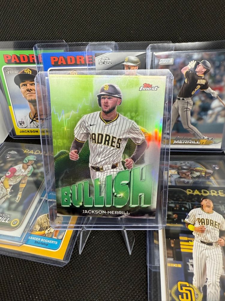 2024 Jackson Merrill RC Lot San Diego Padres Bowman Best, Finest, Heritage, Stadium Club 9 Card