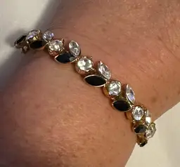 Monet Black & Clear Crystal Bracelet