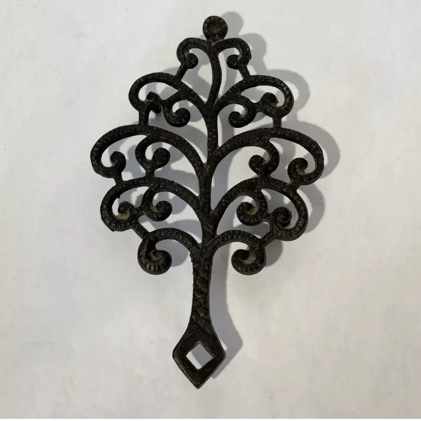 Wilton Cast Iron Trivet Tree of Life Black 9” X 5.5” Vintage