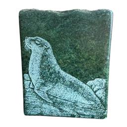 Verdite Stone Seal Etching Stone Signed Art 3”