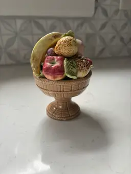 1960's Armart petite ceramic fruit basket