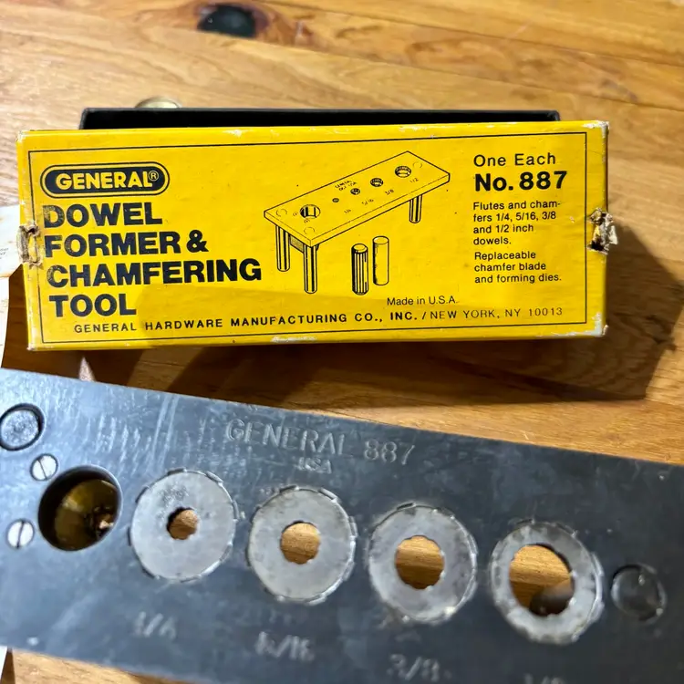 General No. 887 Dowel Former & Chamfering Tool USA Made W/ Box & Instruction