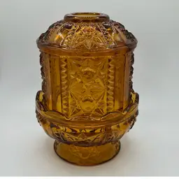 Amber Glass Stars and Bars Fairy Lamp