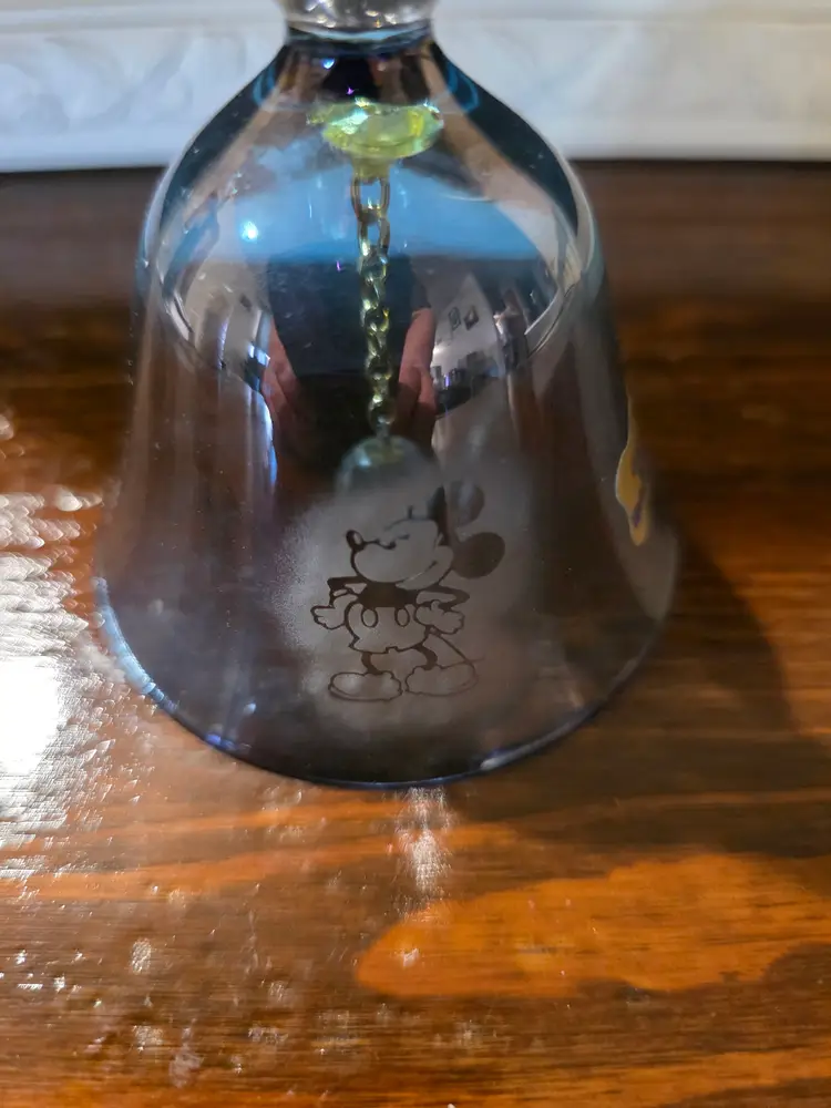 1990's Vintage Walt Disney Crystal Art Glass Bell