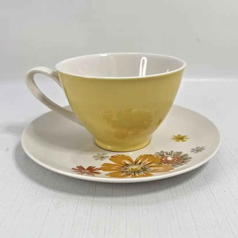 Kokura Ware Marigold Cup Saucer Replacement Cottage Core 1950s Made Japan Vintage