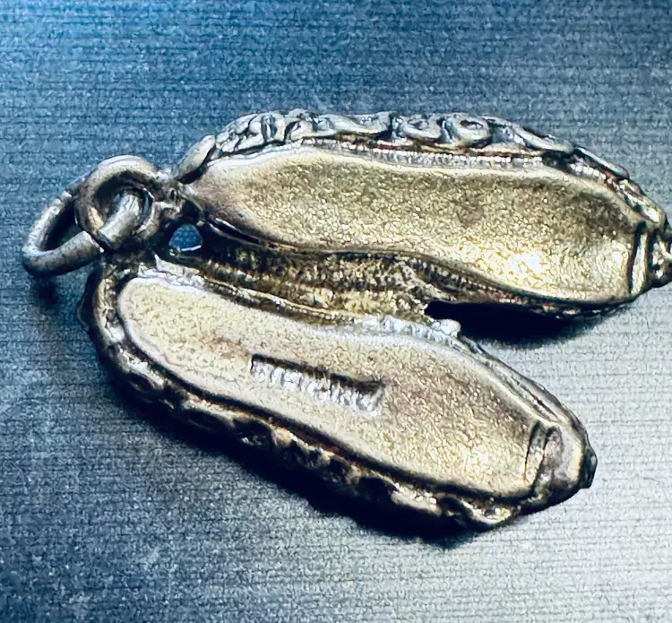 Vintage Sterling Silver Charm Pendant Ruby Slippers  7/8” x  5/8” - Tested 3x