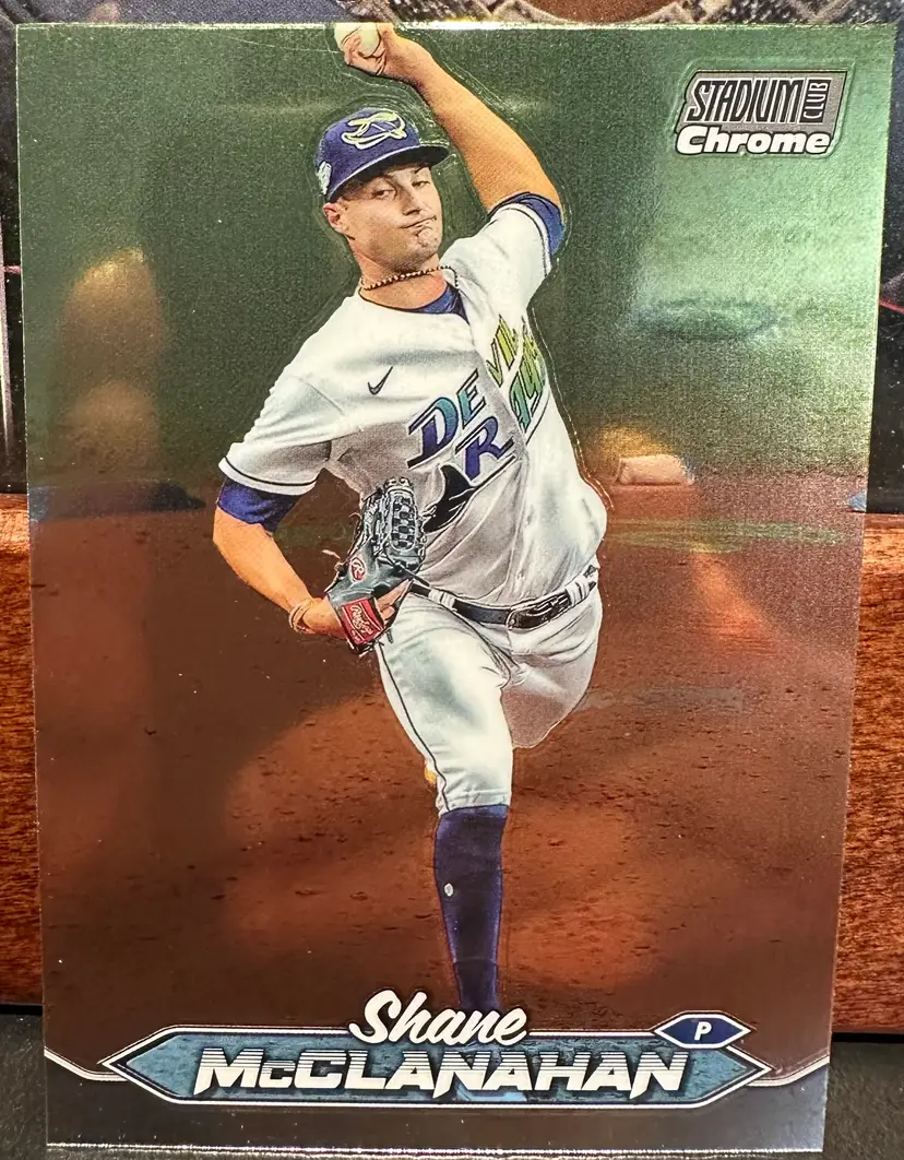 Shane McClanahan 2024 Stadium Club Chrome 258 Tampa Bay Rays