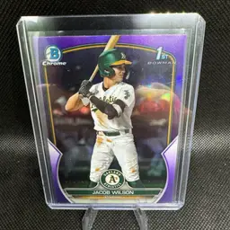 Jacob Wilson 2023 Bowman Draft Chrome Purple Refractor 211/250 Oakland Athletics