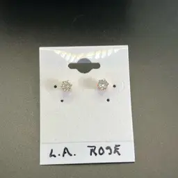 LA Rose Gold Tone Stud Pierced Earrings CZ