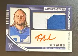 Tyler Warren Rookie Patch Auto #13/25 Rookies & Stars
