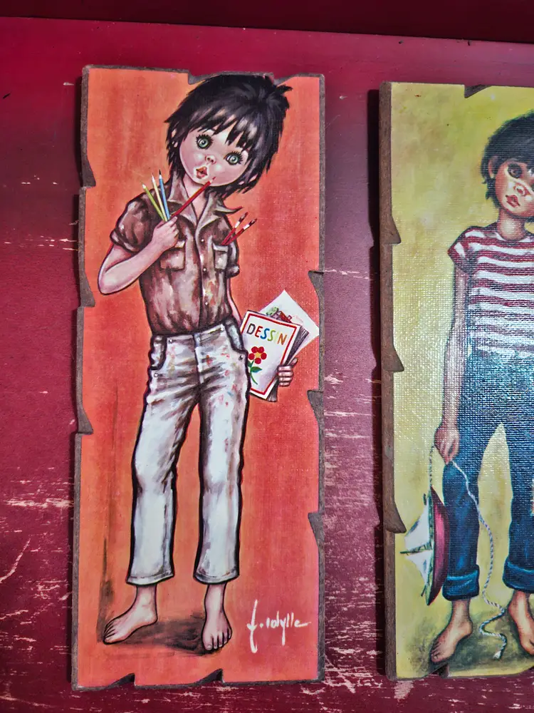 1970s art in big eyes style