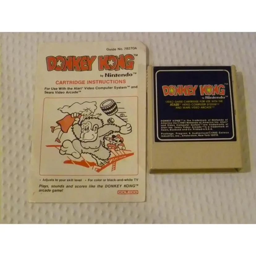 Donkey Kong Atari 2600 Nintendo Coleco Game with Manual