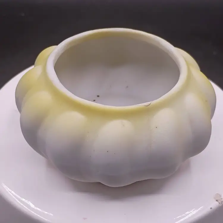 Vintage ArtMark Trinket Dish Low Melon Planter Yellow Original Sticker Taiwan ROC