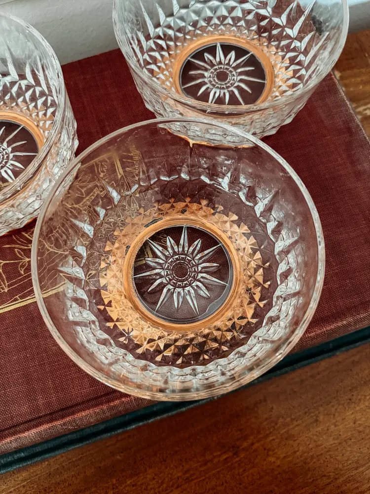 Arcoroc French Glass Bowl with Copper Base