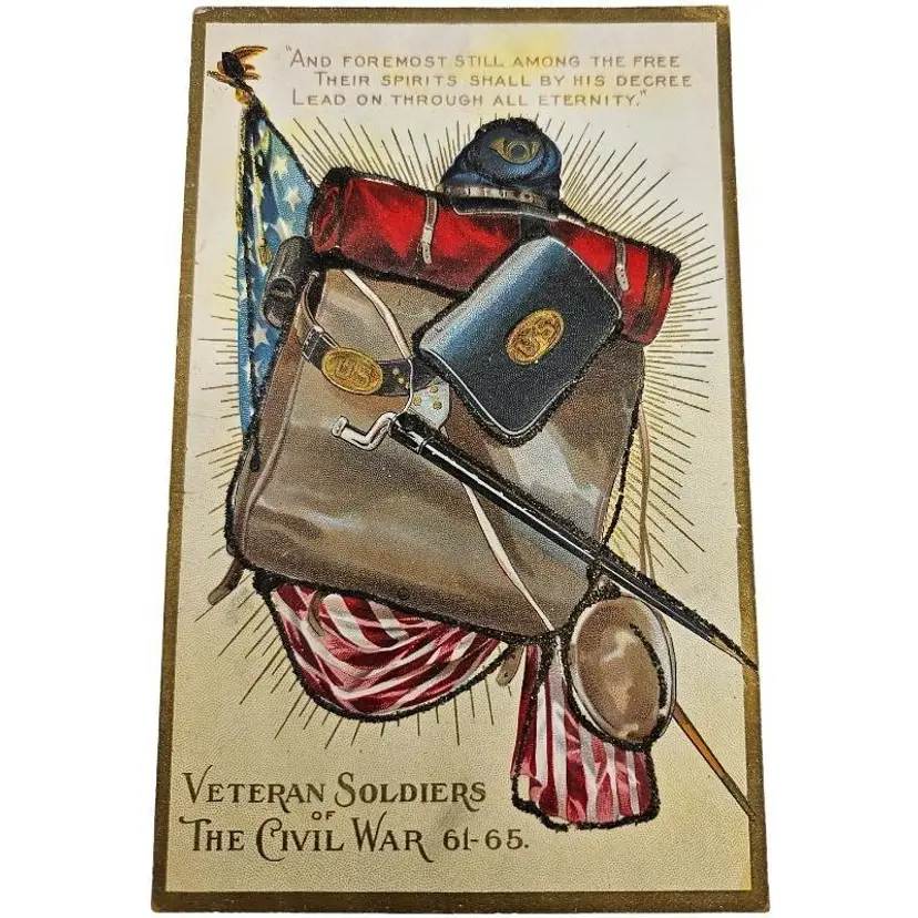 Vintage Civil War Veteran Soldiers Postcard