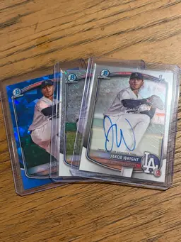 Jakob Wright 2025 Bowman Chrome 1st Auto Plus Sapphire And Mini Diamonds Los Angeles Dodgers