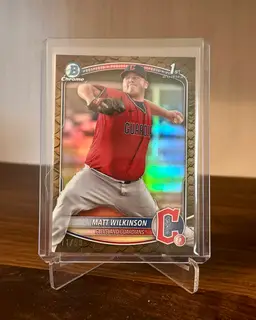2025 Bowman Baseball BCP-145 Matt “Tugboat” Wilkinson Gold Reptilian Refractor /50 - Cleveland Guardians