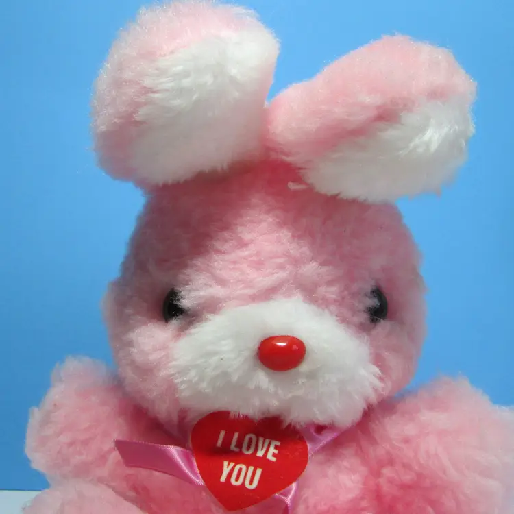 As-is vintage pink musical bunny rabbit stuffed animal Easter rabbit