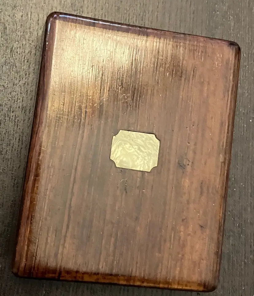 Antique Rosewood Watch Presentation Case with Inlay Message on Back