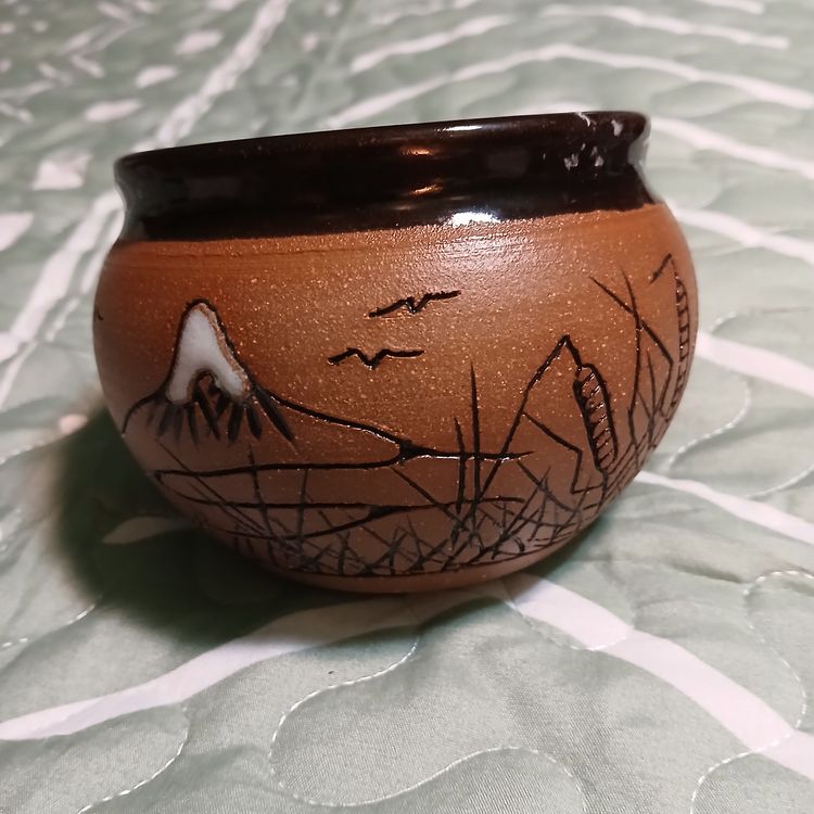 Ted Olaf signed pottery pot