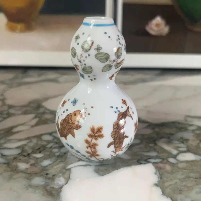 Small Porcelain Koi Fish Vase
