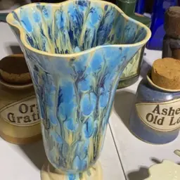 blue glazed vase