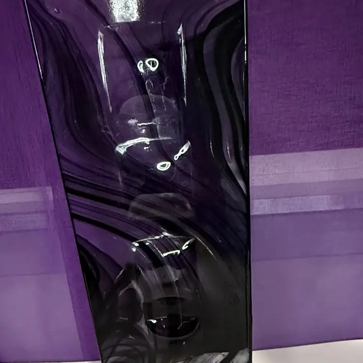 Walden Designs Amethyst & Black Art Glass Platter (15" L) with Bullicante Bubbles