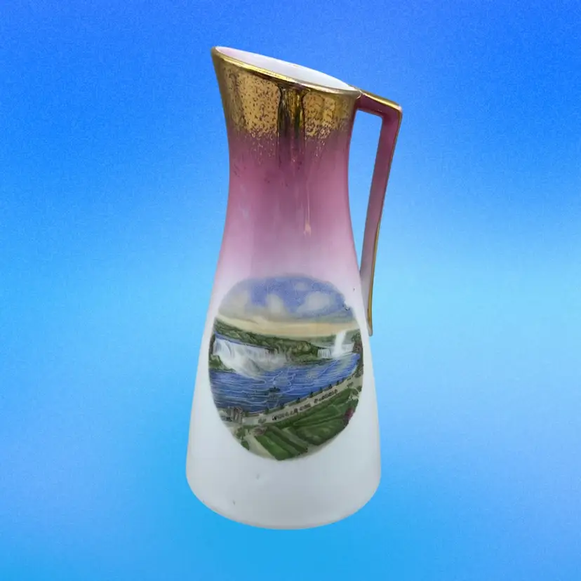 Pink Luster Mini Pitcher Germany 5.25”