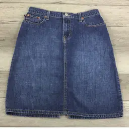 Ralph Lauren Denim Knee Skirt With Slit Size 2