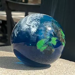 St. Clair Megaworld Globe Earth Glow Large Heavy Signed Paperweight