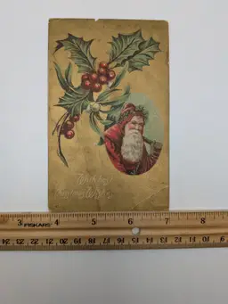 E86. Antique Postcard with best Christmas wishes