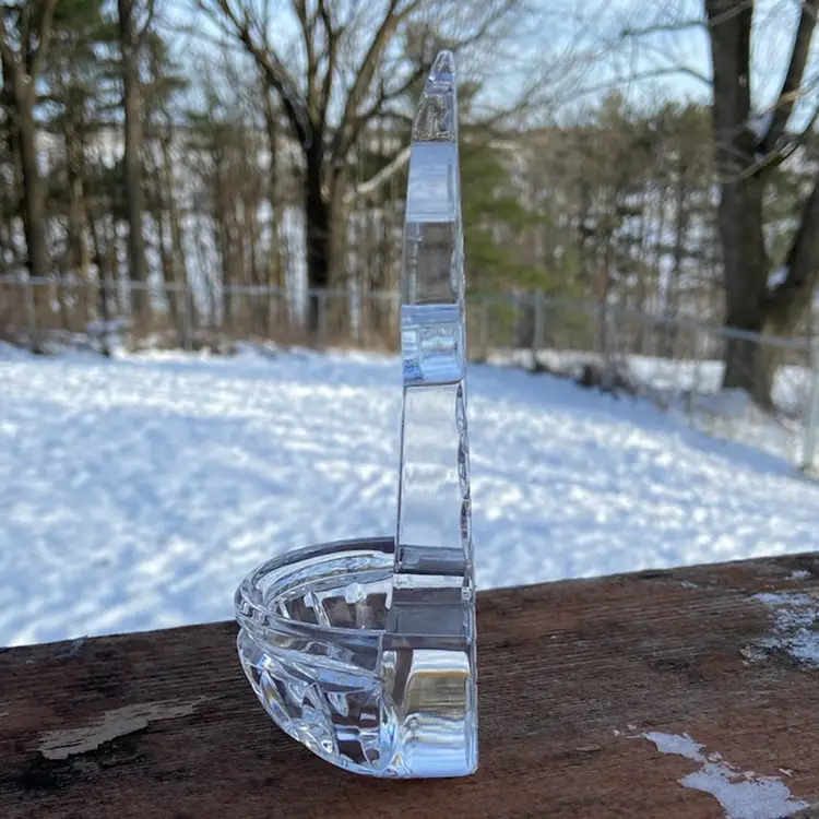 Waterford Crystal, holy water font / Celtic cross. Sits flat or there’s a hole to hang. Original sticker and acid-etched signed on bottom. 5 7/8”h. *read