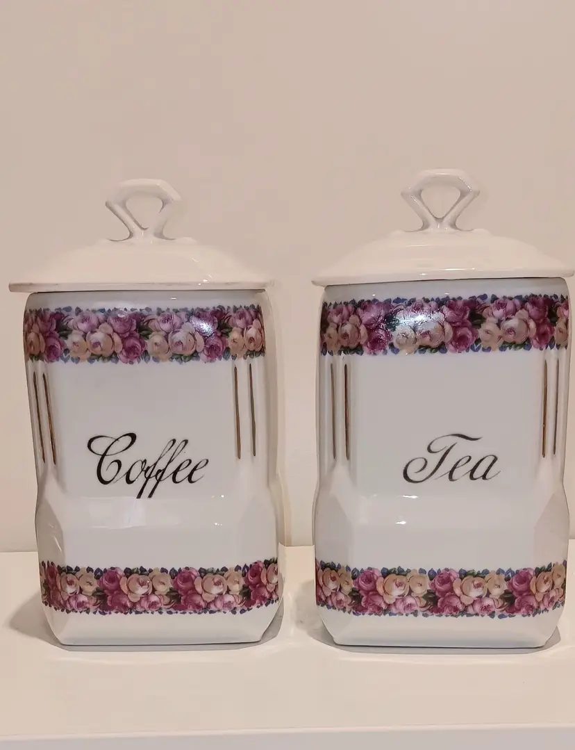 Vintage Czech Victoria China Coffee & Tea Canister set