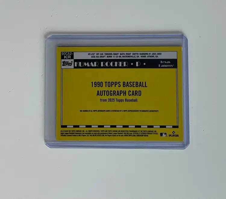 Kumar Rocker RC Silver Pack Auto Texas Rangers